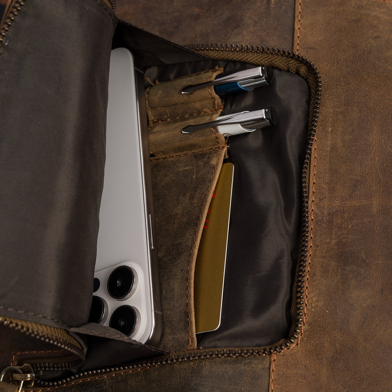 Plecak skórzany damski brązowy skóra naturalna nubuk Beltimore S11