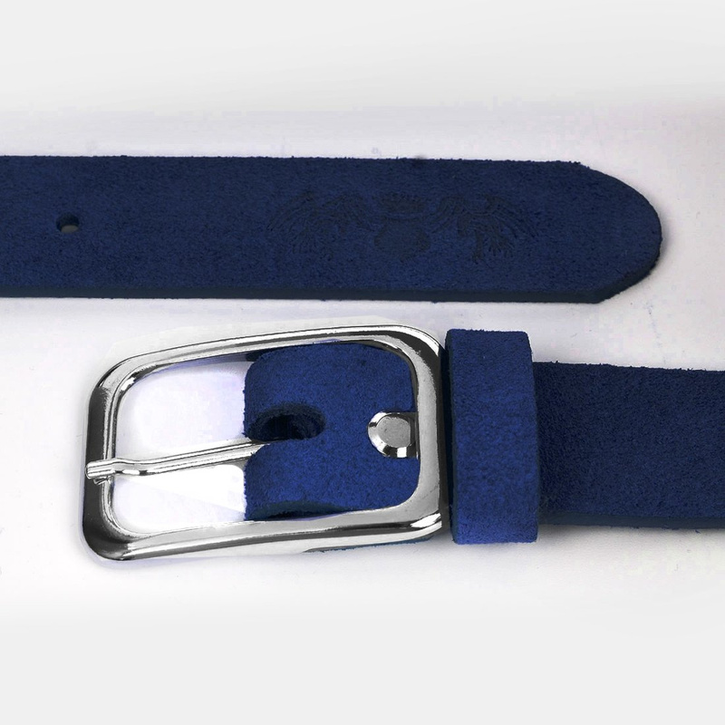 BELTIMORE damski pasek skórzany granatowy pudełko A90 : Kolory - granatowy, Rozmiar pasków - r.90-105 cm