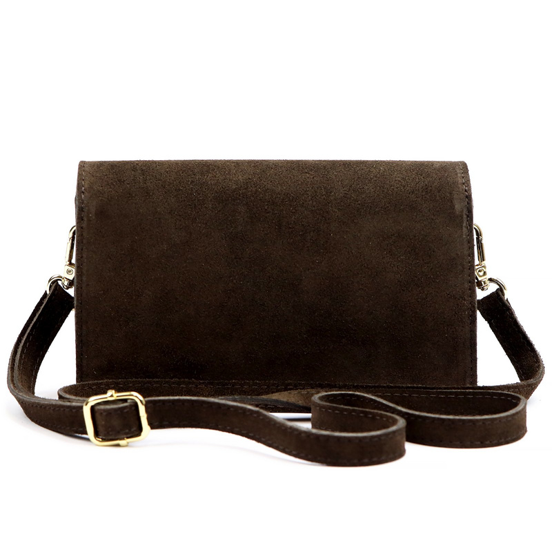 Luka listonoszka skórzana zamsz damska dopinany pasek wewnętrzna kieszeń