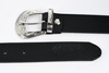 Beltimore skórzany damski pasek do spodni 3 cm czarny U61 : Kolory - czarny, Rozmiar pasków - r.140-155 cm