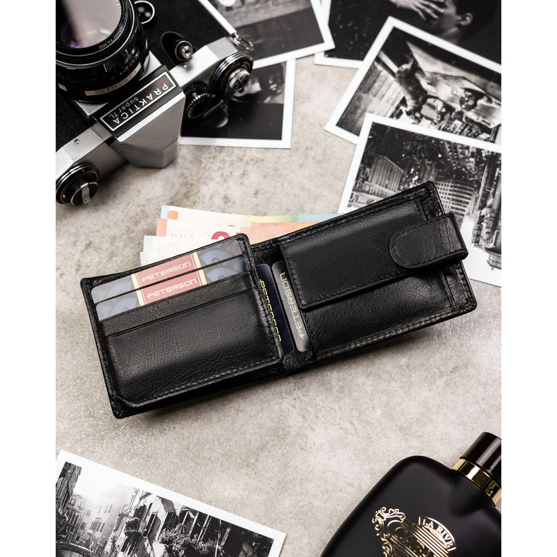 Skórzany męski portfel Peterson PTN RM-22L-BUF