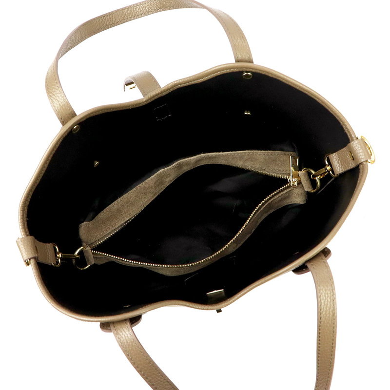 Luka Zamszowa skórzana damska shopperbag na ramię pojemna i stylowa