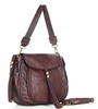 Marco Mazzini Torebka classic saddle bag ze skóry naturalnej na ramie bordowa