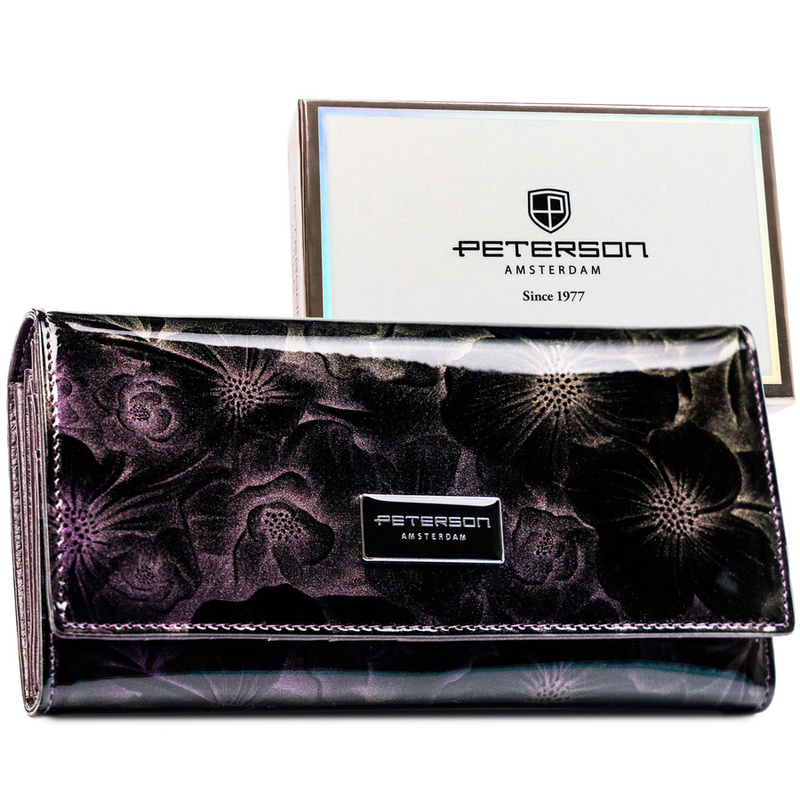 skóra naturalna + Damski portfel ze skóry ekologicznej Peterson PTN PS122-FDS