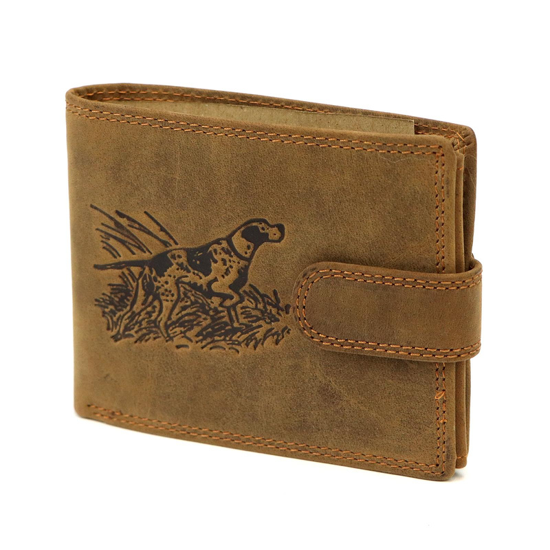 Nordee męski portfel skóra naturalna na zatrzask z indywidualnym wzorem