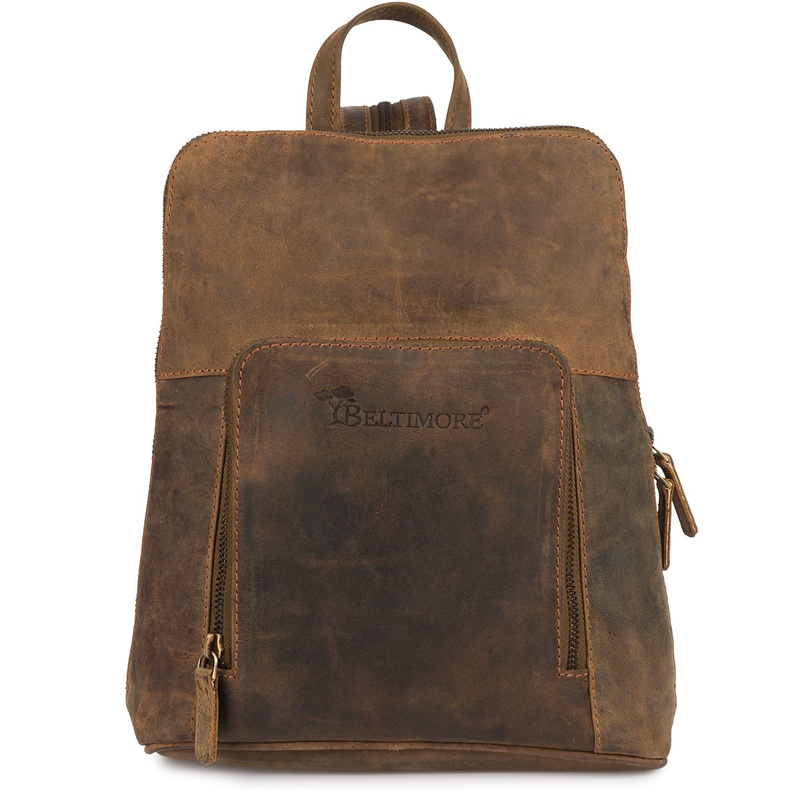 Plecak skórzany damski brązowy skóra naturalna nubuk Beltimore S11