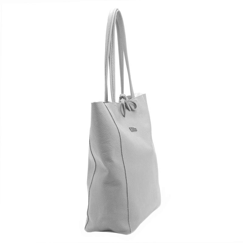 Skórzana damska shopperbag z kieszenią od MiaMore