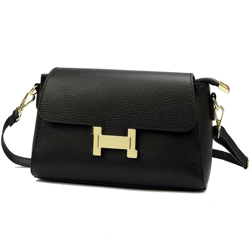 Luka damska listonoszka skóra naturalna torebka przez ramię z klapą