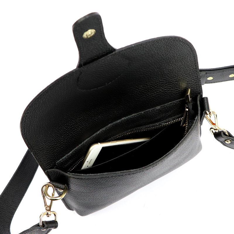 Vera Pelle damska listonoszka skóra naturalna crossbody torebka na ramię