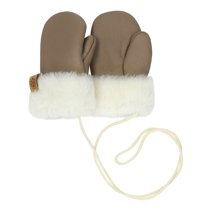 Ciepłe Dziecięce rękawiczki z kożucha 1 palec wełna sznurek Podhale