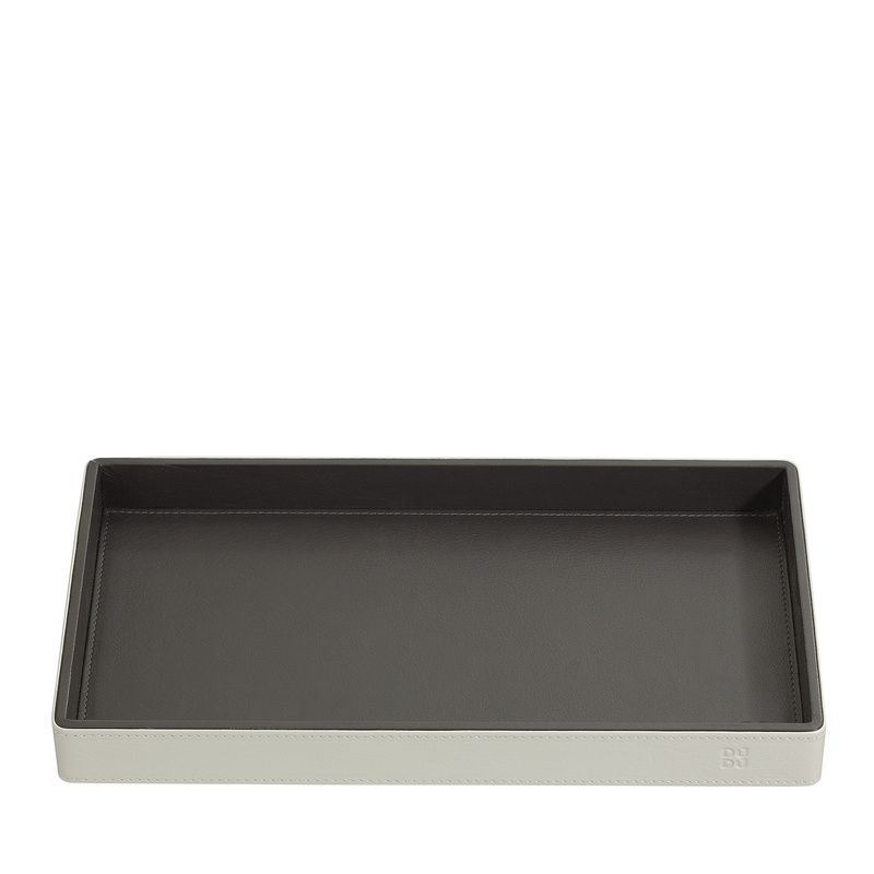 DuDu Taca dekoracyjna do salonu prostokątna skóra naturalna
