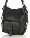 Torba skórzana dla wymagających z opcją plecak old school leather bag - MARCO MAZZINI czarny