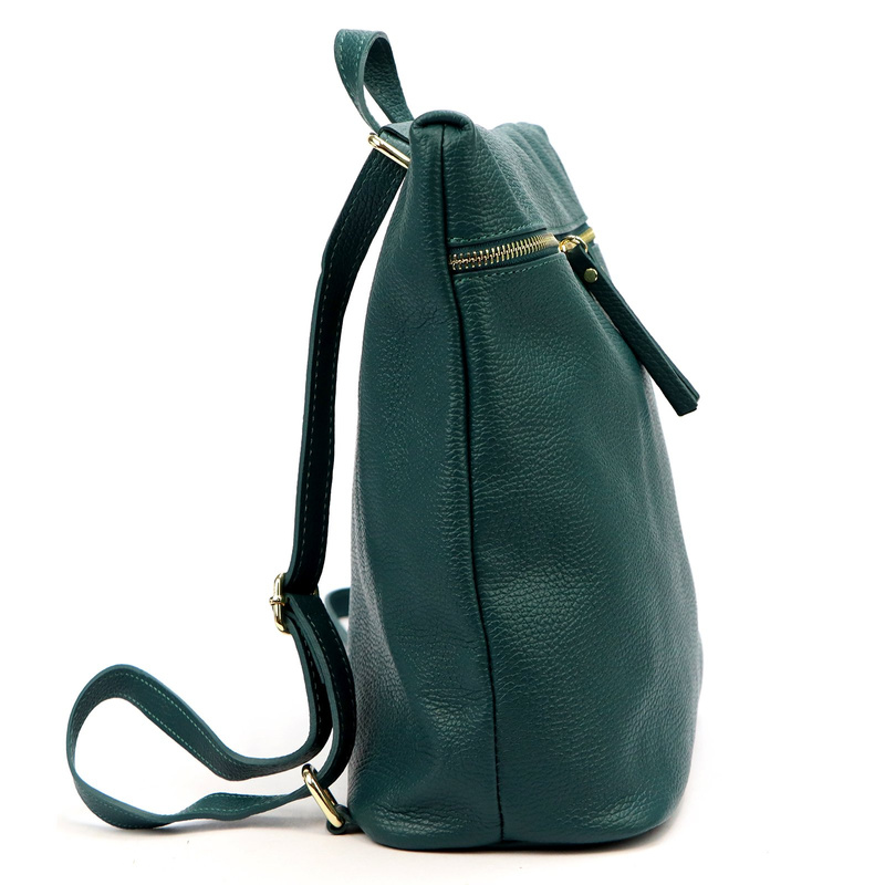 Vera Pelle Damski plecak z prawdziwej skóry duży z kieszeniami miejski