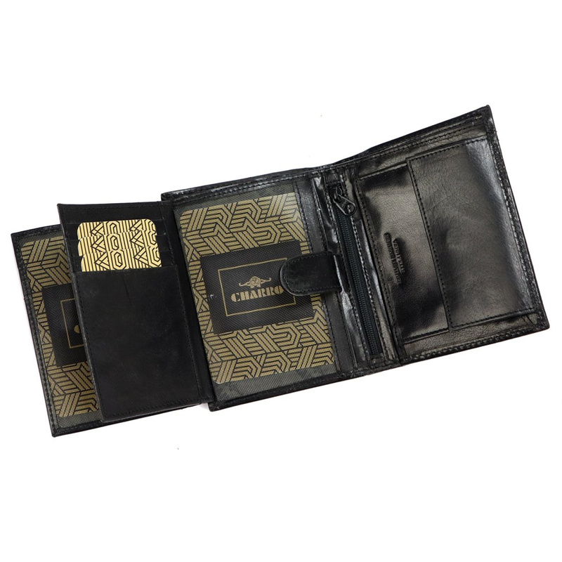 Charro Męski duży portfel skóra naturalna rozbudowany pionowy składany
