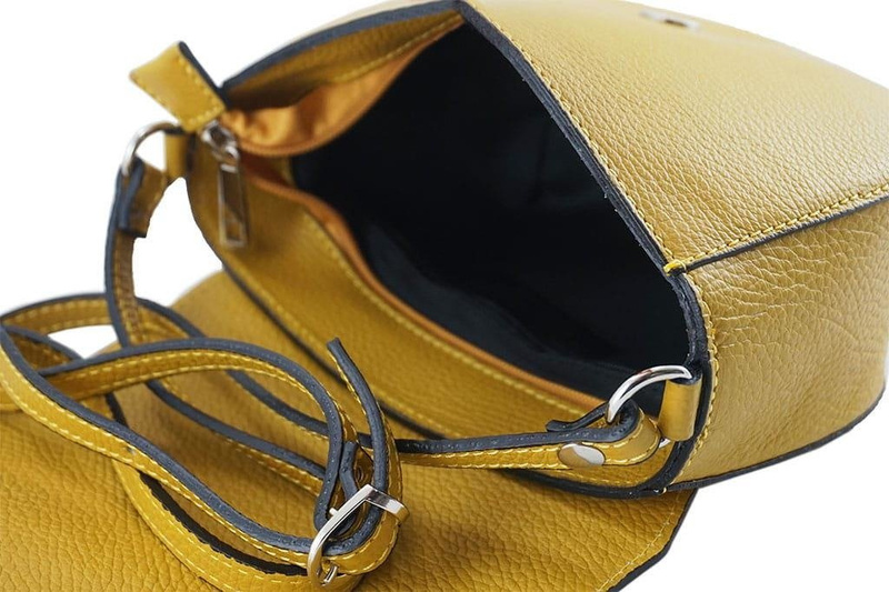 Damska skórzana listonoszka włoska - Szara ciemna