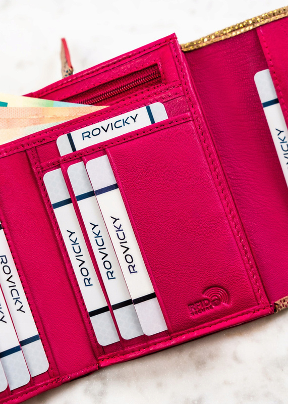 Skórzana damska portmonetka elegancka od Rovicky
