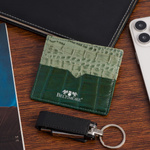 Etui na dokumenty karty wizytówki skórzane slim portfel zielone Beltimore E49