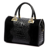 Vera Pelle Damski kuferek wzór skóra krokodyla torebka skórzana do ręki