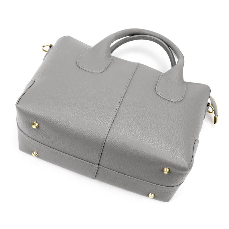 Luka Skórzany damski pojemny kuferek do ręki torebka na ramię z paskiem