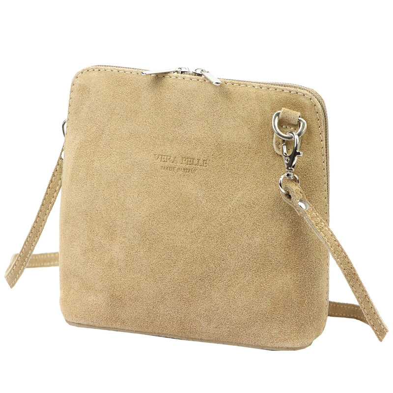 Barberinis Zamszowa skórzana mała damska listonoszka z organizerem na ramię