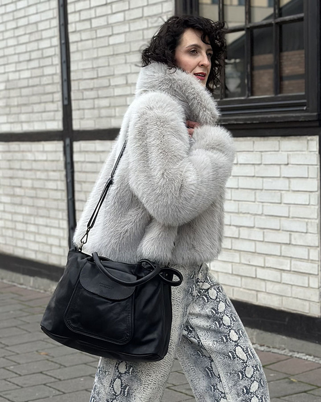 MARCO MAZZINI Torebka skórzana shopper bag ispirato dalla natura brąz