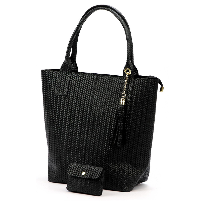 Vera Pelle damska shopperbag z dwoma etui torebka portfel skóra naturalna