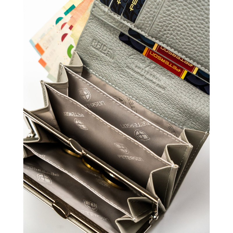 skóra naturalna + Damski portfel ze skóry ekologicznej Peterson PTN PX30-1-NPK