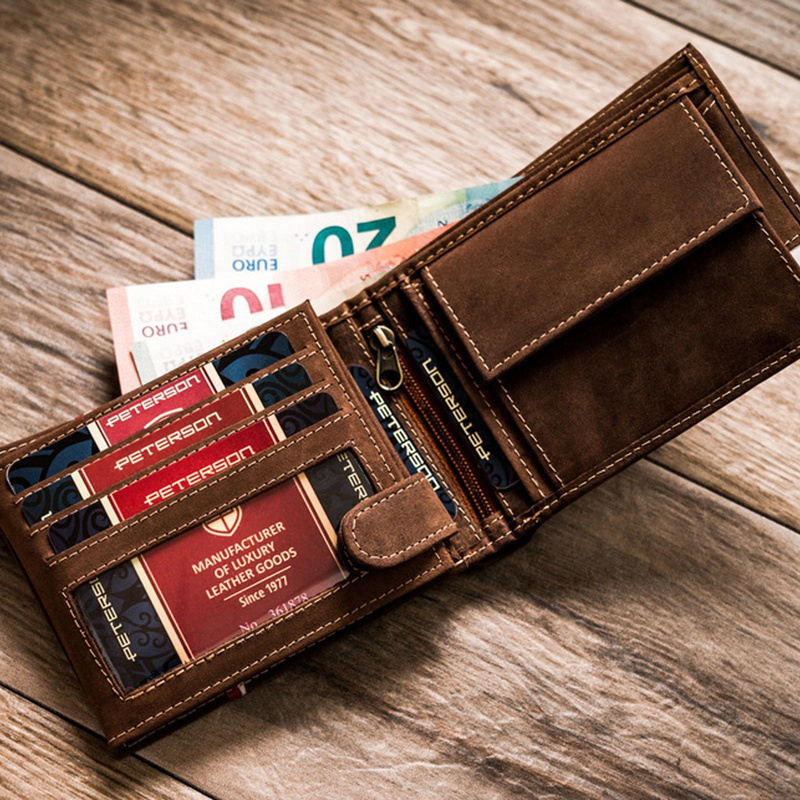 Skórzany męski portfel Peterson PTN 304P-01 HUNTER