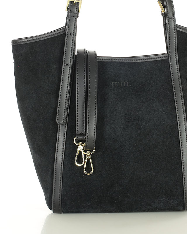 Torebka damska worek hobo bag skóra naturalna - MARCO MAZZINI czarna