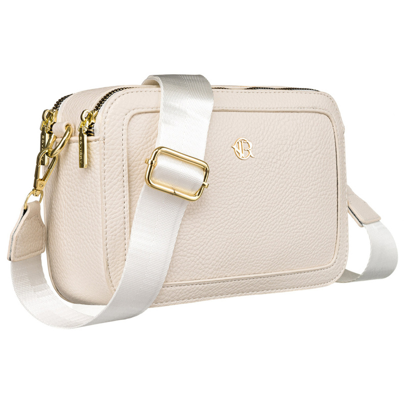 Miejska torebka damska na ramię w beżowym kolorze wykonana ze skóry ekologicznej - Rovicky