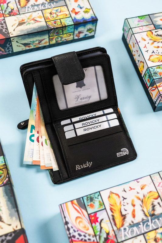 Skórzany damski portfel Rovicky R-N109-ART-20