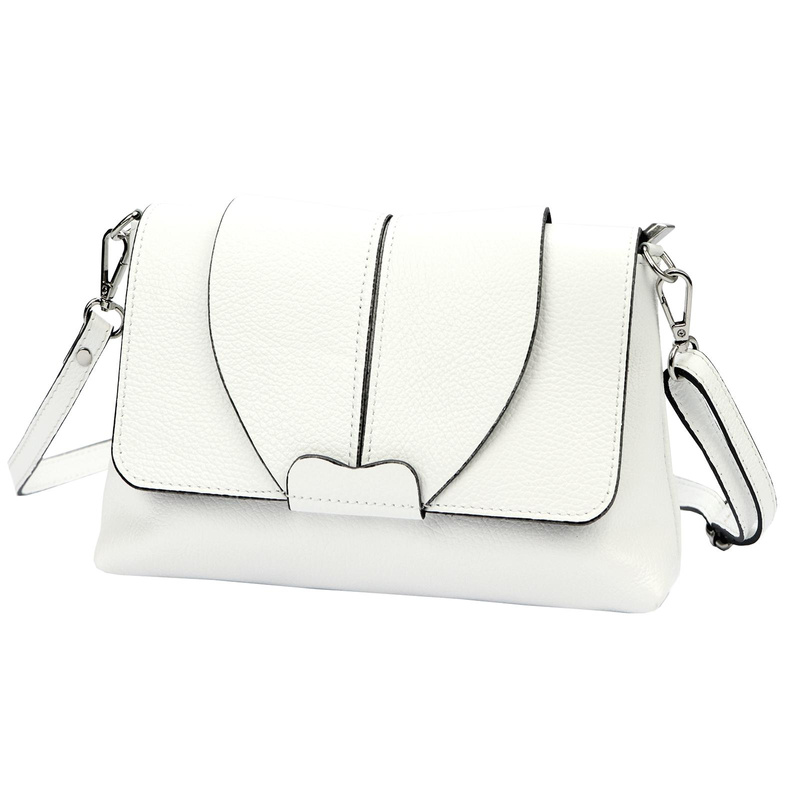 Skórzana damska listonoszka torebka przez ramię zamykana klapą Luka