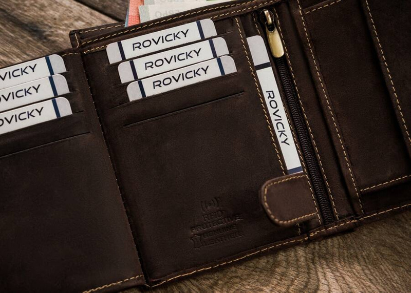 Duży skórzany portfel z indywidualnym wzorem