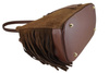 Skórzana torebka boho z frędzlami - Brązowa