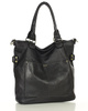 Torebka skórzana XL shopper vintage bag z kieszeniami vera pelle - MARCO MAZZINI czarny