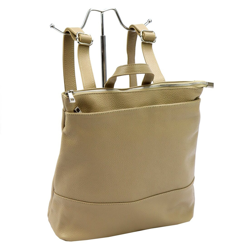 Luka Skórzany damski miejski plecak na ramię z kieszeniami pojemny