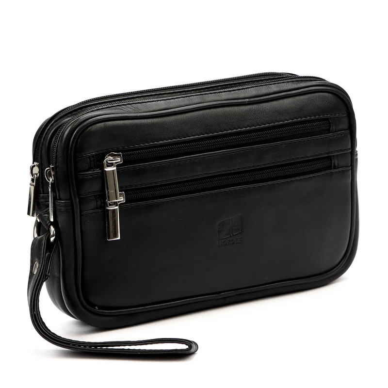 Nordee męska saszetka skóra naturalna torba do ręki z kieszeniami