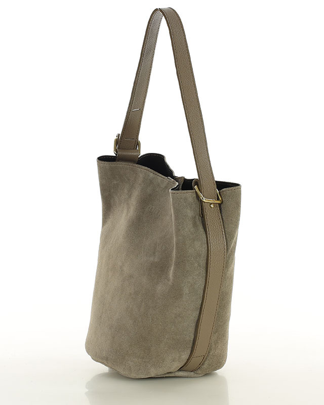 Torebka damska worek hobo bag skóra naturalna - MARCO MAZZINI czarna