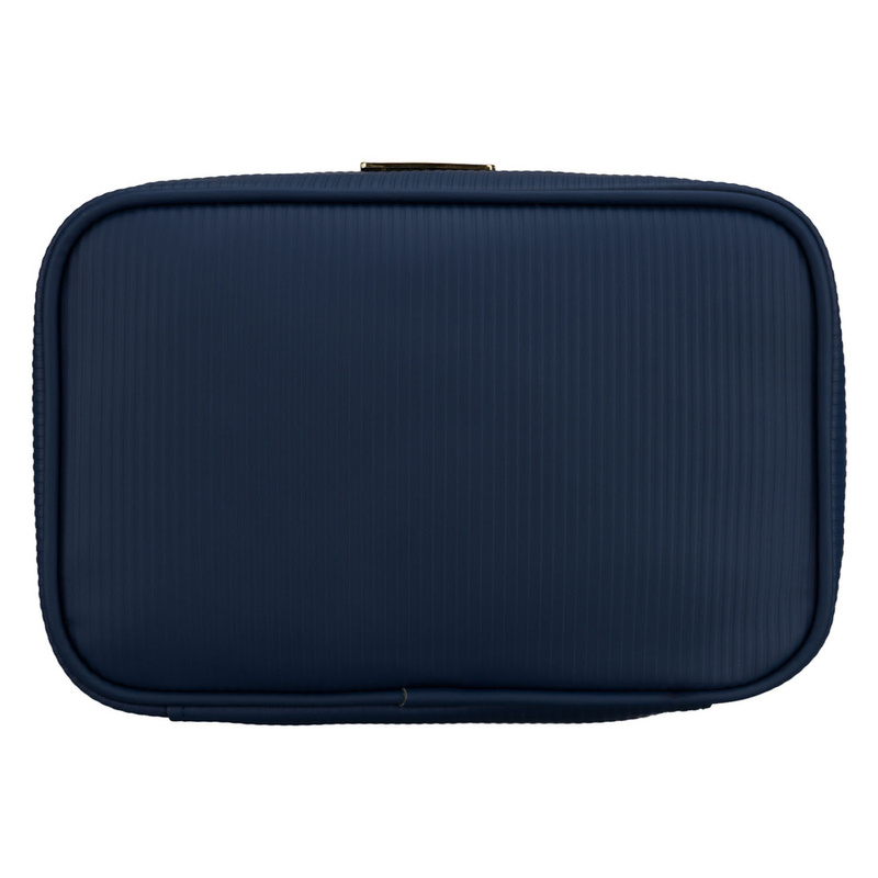 Granatowa kosmetyczka z tkaniny syntetycznej z poręcznym uchwytem - Peterson