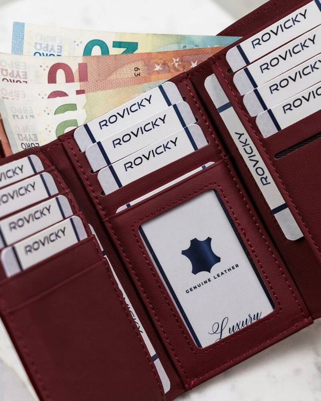 4U Cavaldi Lakierowany Duży portfel damski ze skóry naturalnej portmonetka