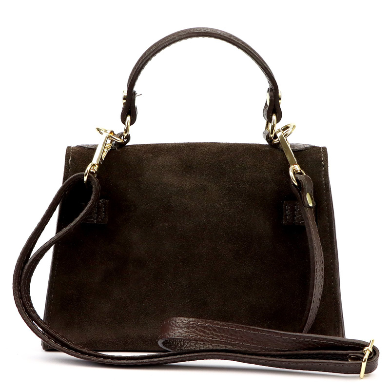 Skórzana Zamszowa damska mała listonoszka torebka na ramię z uchwytem Luka