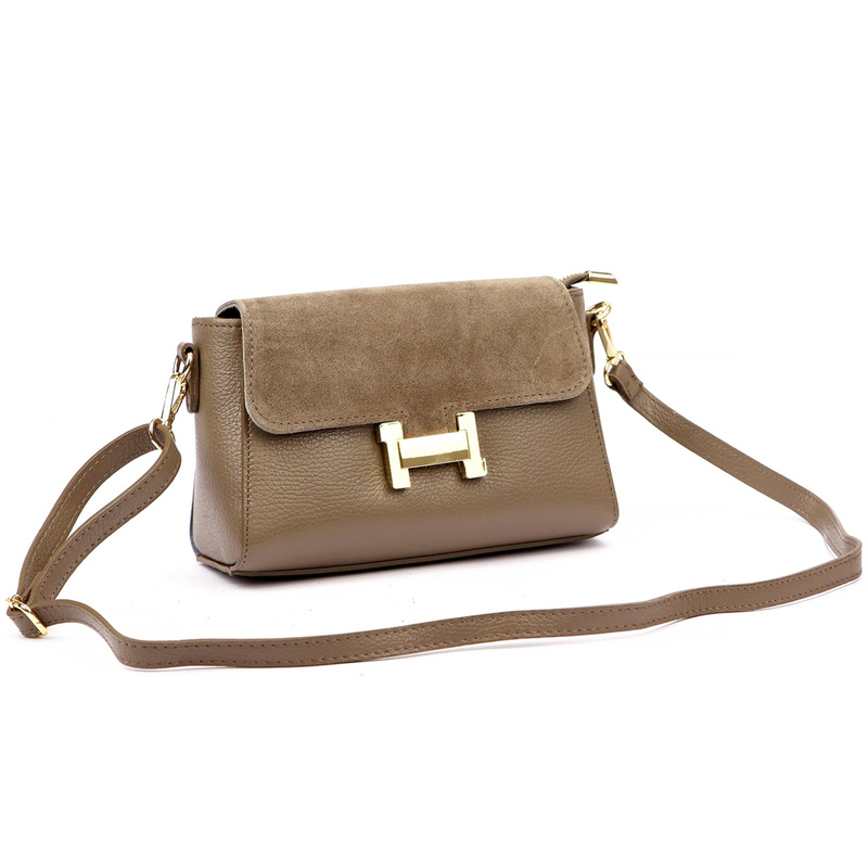 Damska listonoszka z ozdobną klamrą torebka przez ramię skórzana Luka