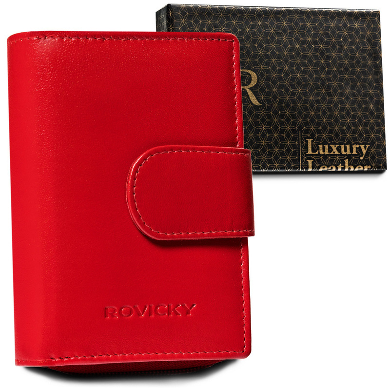 Skórzany portfel damski z systemem RFID Protect - Rovicky