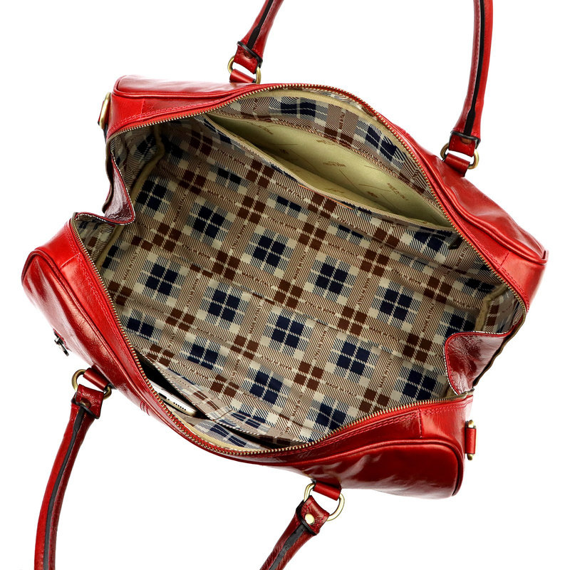 Gregorio podróżna torba skóra naturalna torba weekendowa duża z paskiem