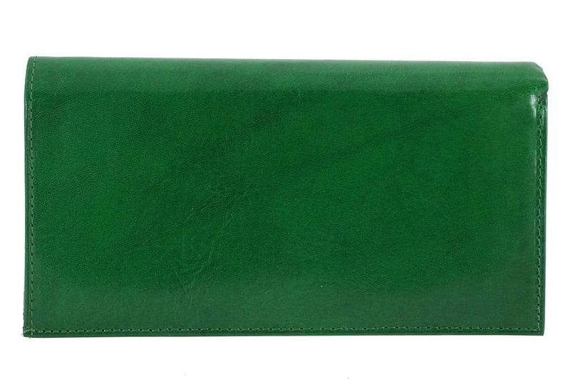 Klasyczny portfel skórzany damski - Czerwony