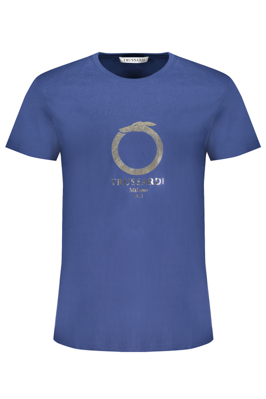 NIEBIESKI T-SHIRT MĘSKI Z KRÓTKIM RĘKAWEM TRUSSARDI