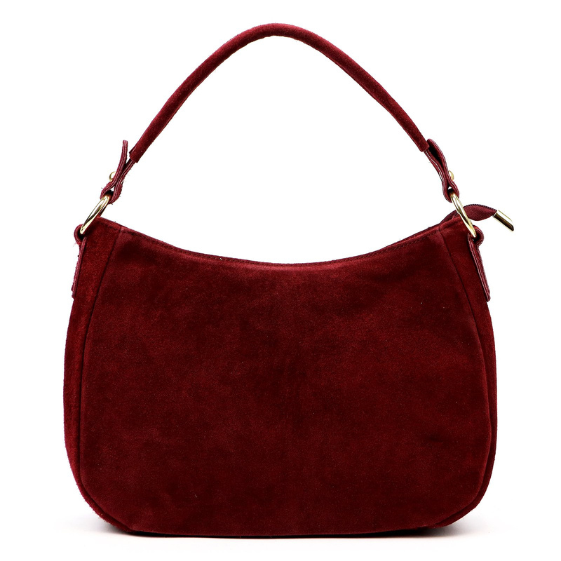 Vera Pelle Torebka Skórzana Damska Listonoszka Na Ramię Zamsz Naturalna