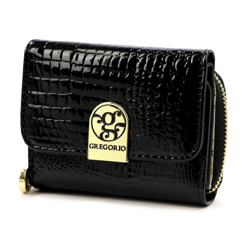 Gregorio mała portmonetka damska skóra naturalna portfel skóra krokodyla