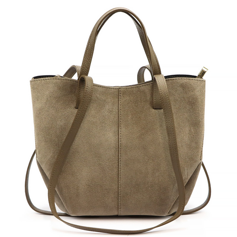 Skórzana zamszowa pojemna Stylowa damska shopperbag torebka na ramię Luka