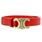 Gregorio Damski pasek do spodni skóra naturalna ze stylową klamrą złotą